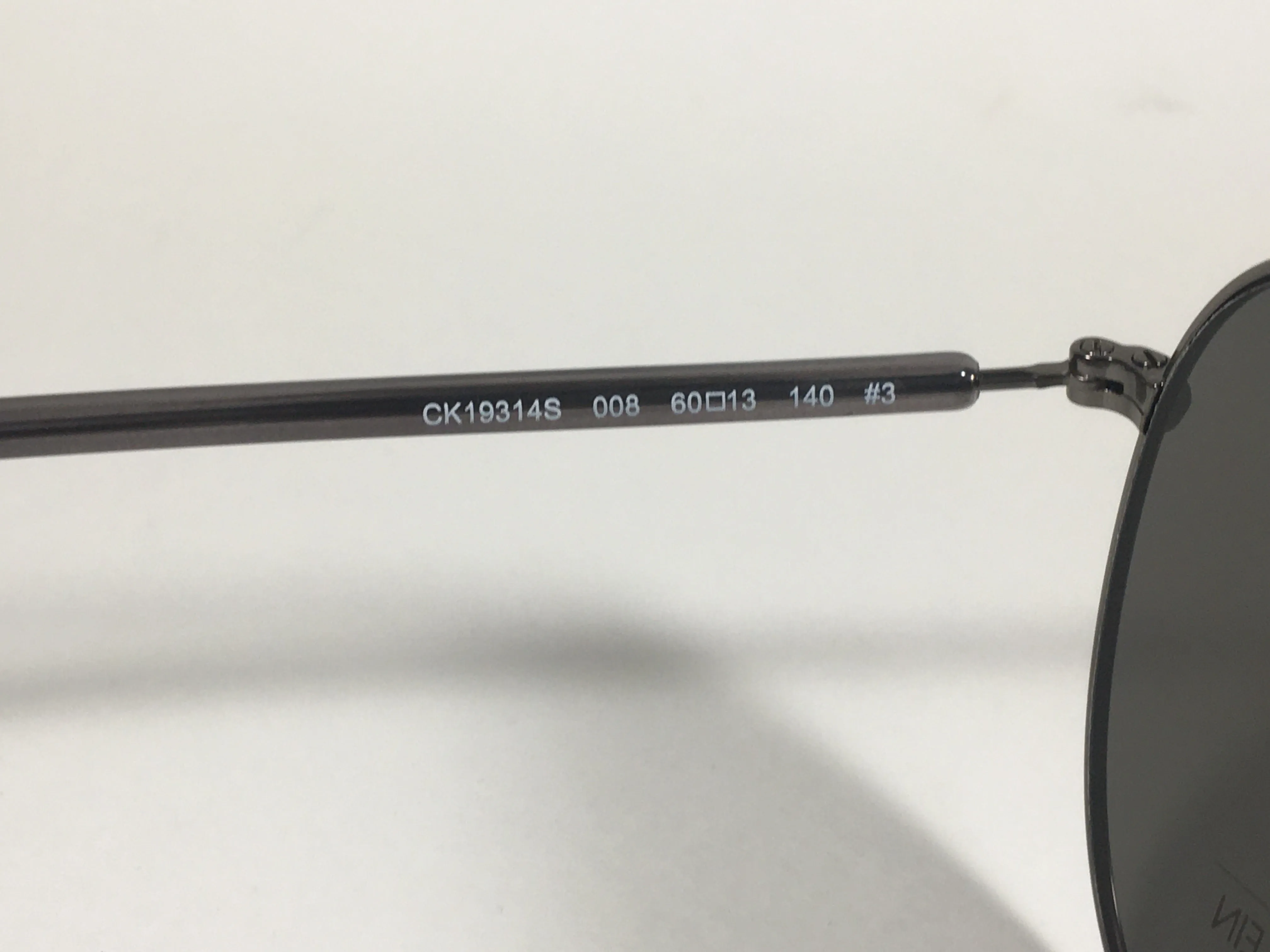 Calvin Klein Aviator Pilot Sunglasses CK19314S 008 Gunmetal Gray Green Lens