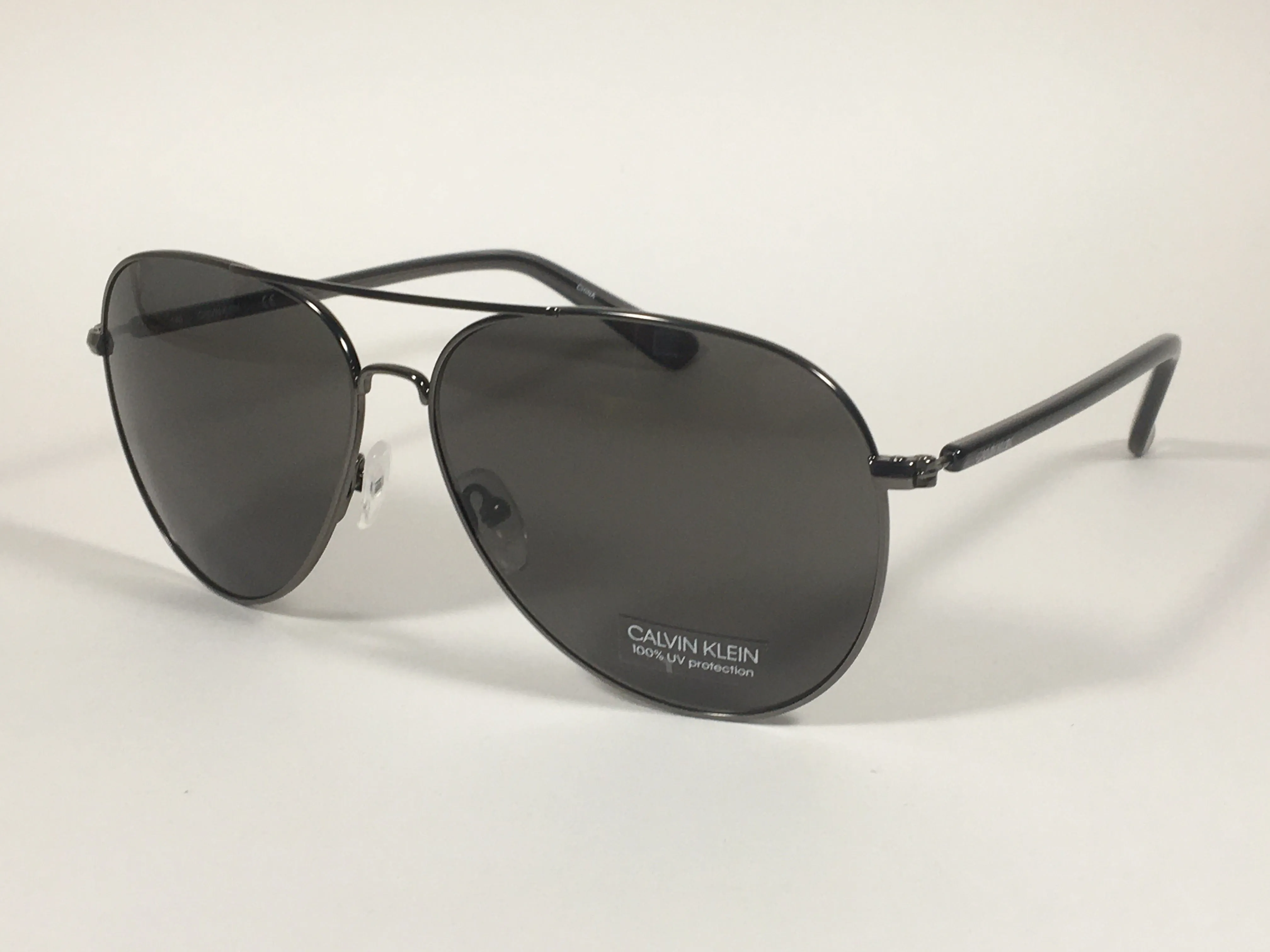 Calvin Klein Aviator Pilot Sunglasses CK19314S 008 Gunmetal Gray Green Lens