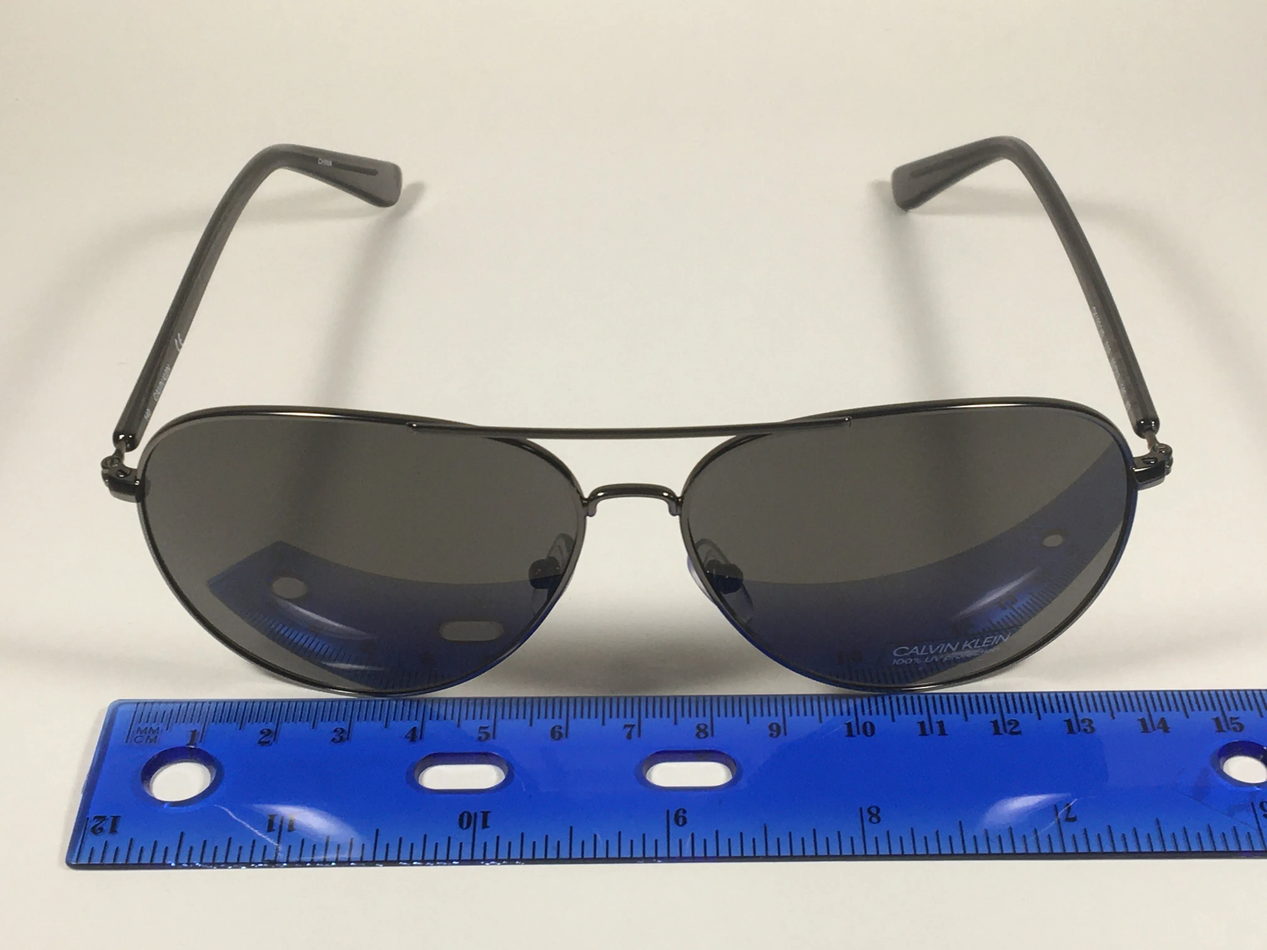 Calvin Klein Aviator Pilot Sunglasses CK19314S 008 Gunmetal Gray Green Lens