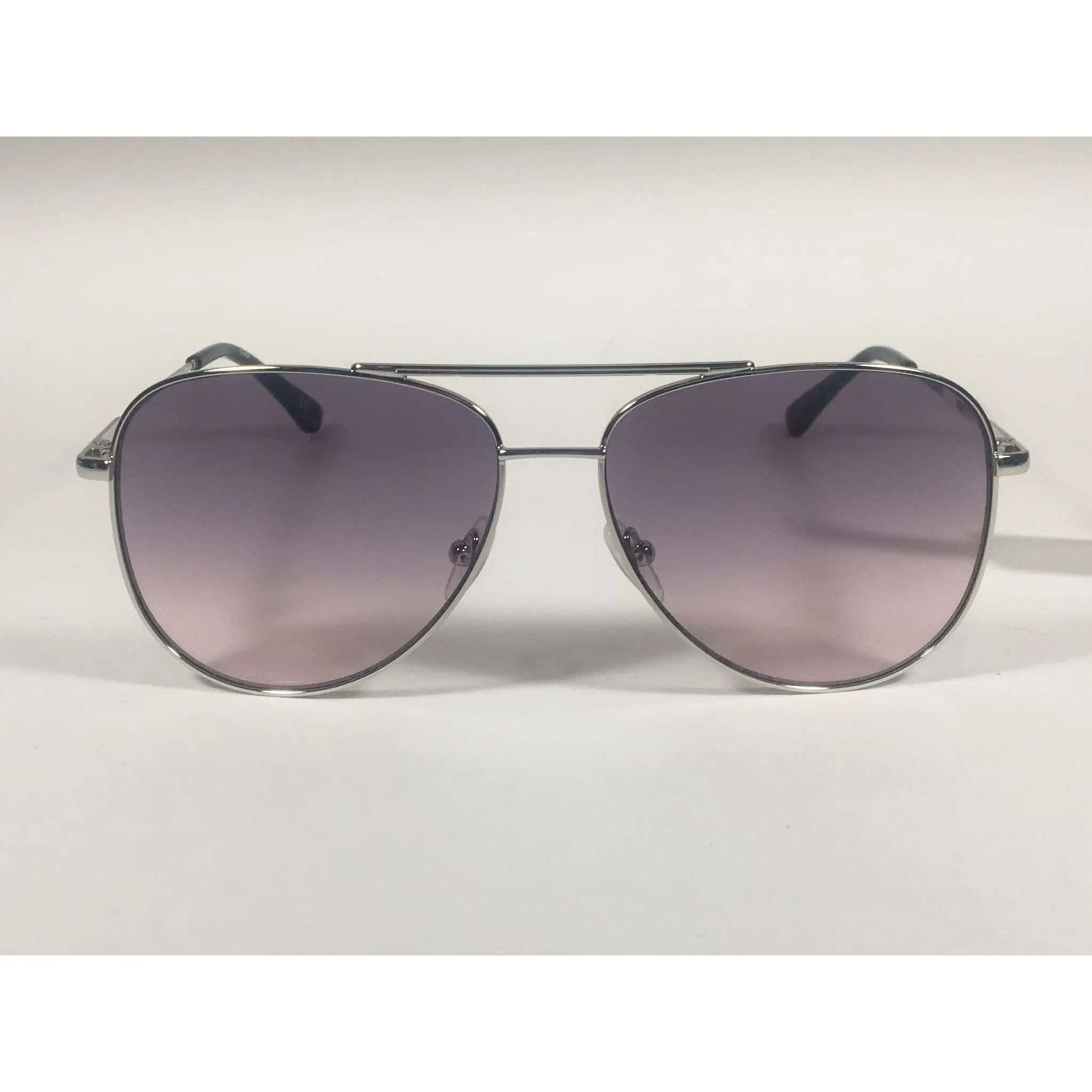Calvin Klein CK19133S 045 Aviator Pilot Sunglasses Silver Metal Frame Pink Gray Gradient Lens