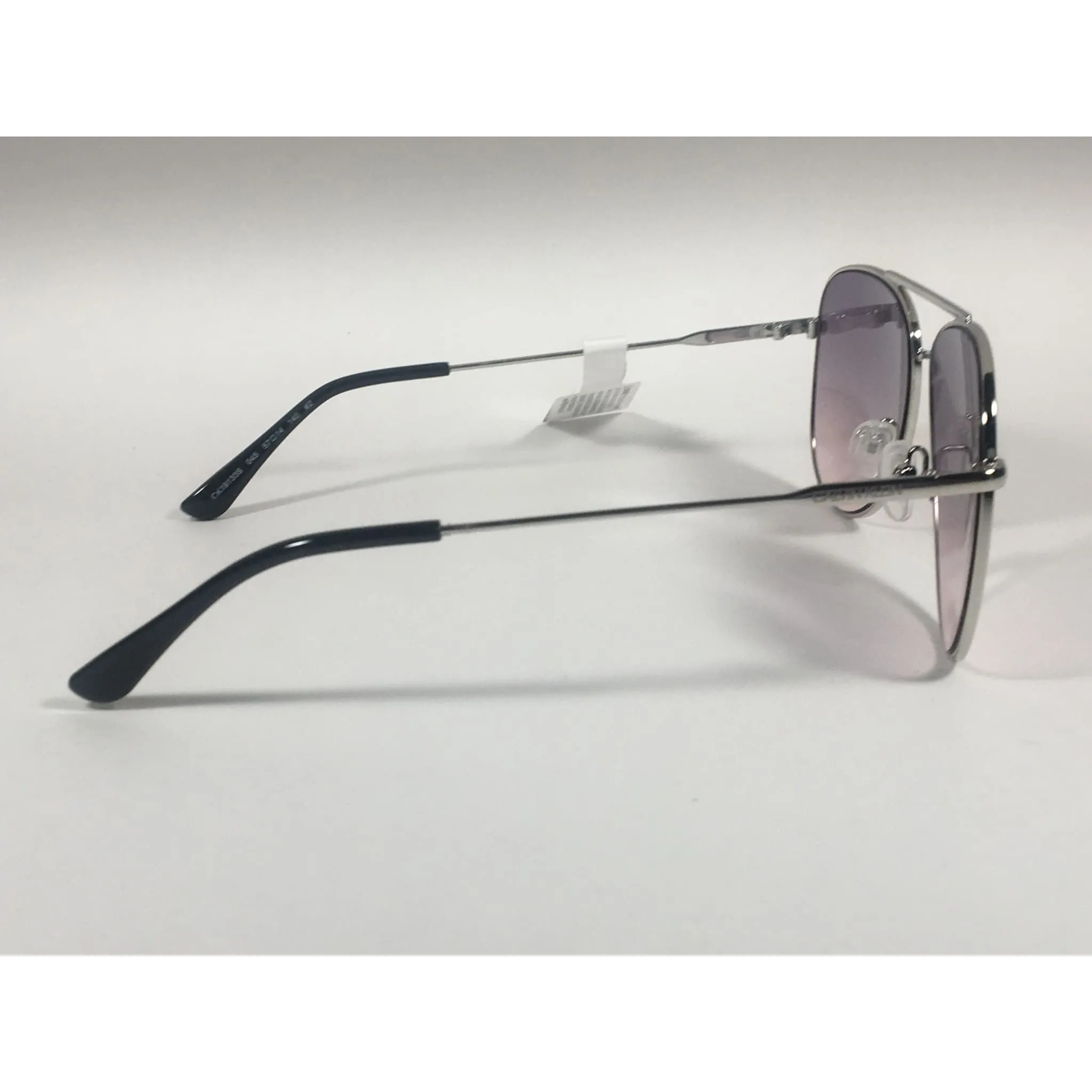 Calvin Klein CK19133S 045 Aviator Pilot Sunglasses Silver Metal Frame Pink Gray Gradient Lens