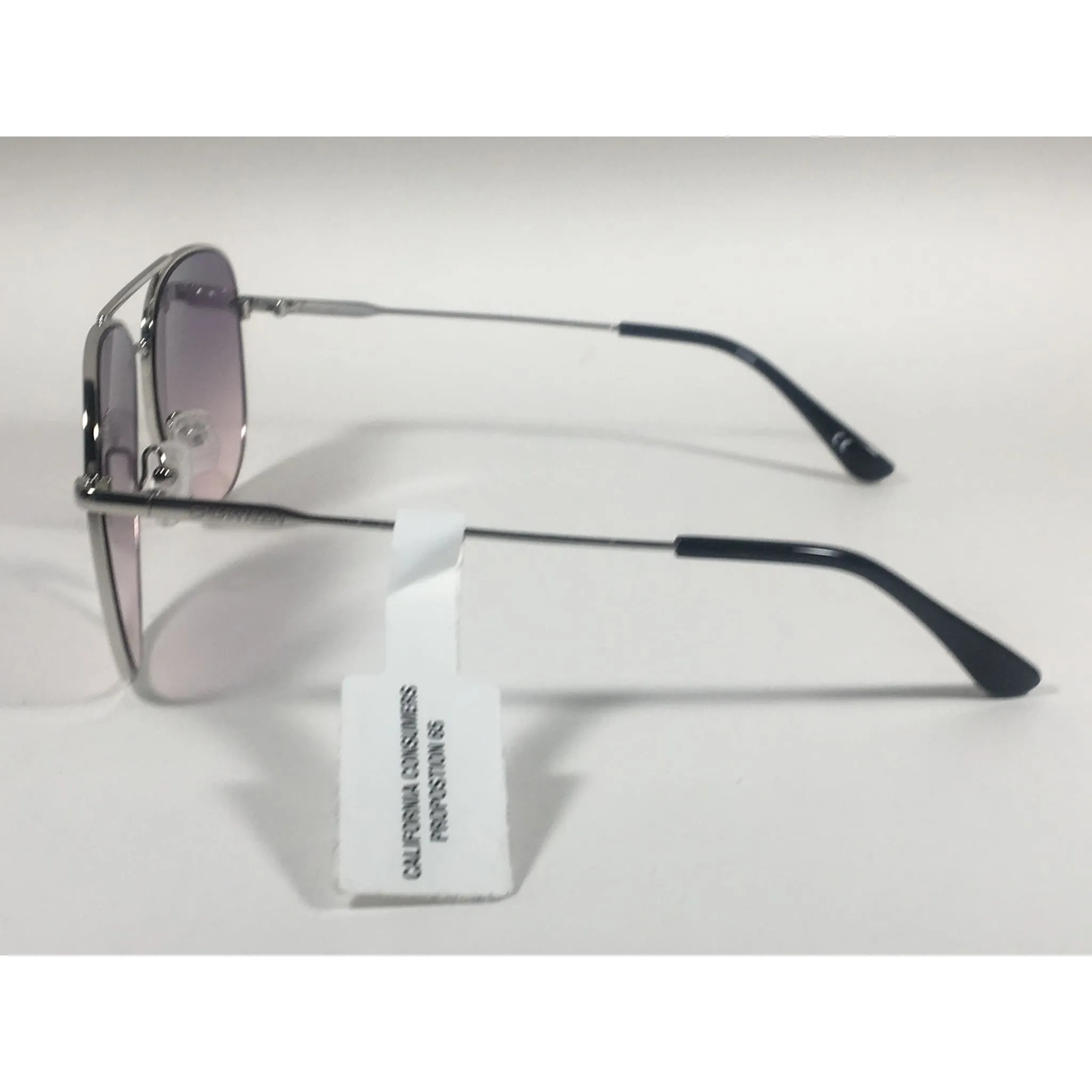 Calvin Klein CK19133S 045 Aviator Pilot Sunglasses Silver Metal Frame Pink Gray Gradient Lens