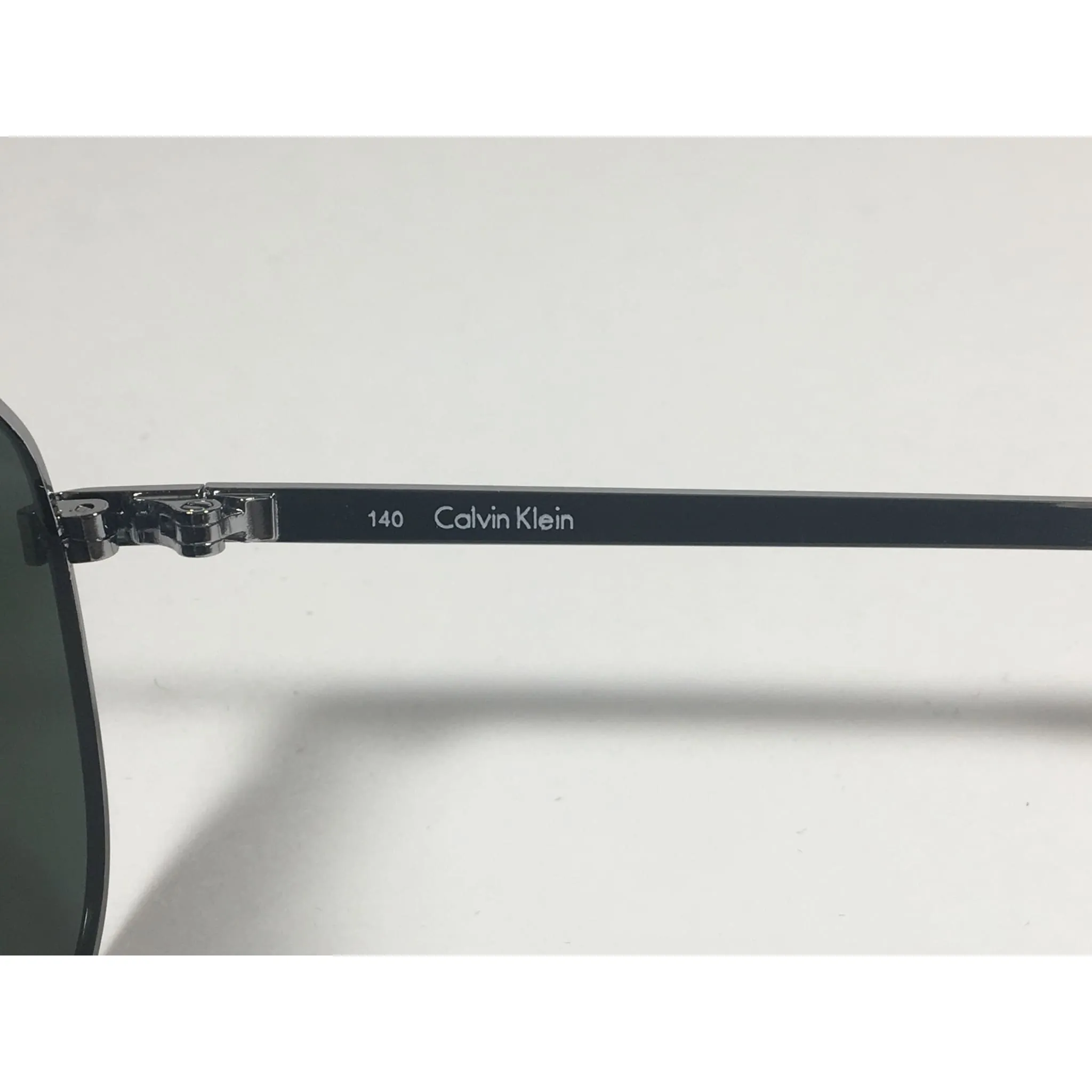 Calvin Klein R161S 033 Aviator Pilot Sunglasses Silver Gray Frame Green Lens