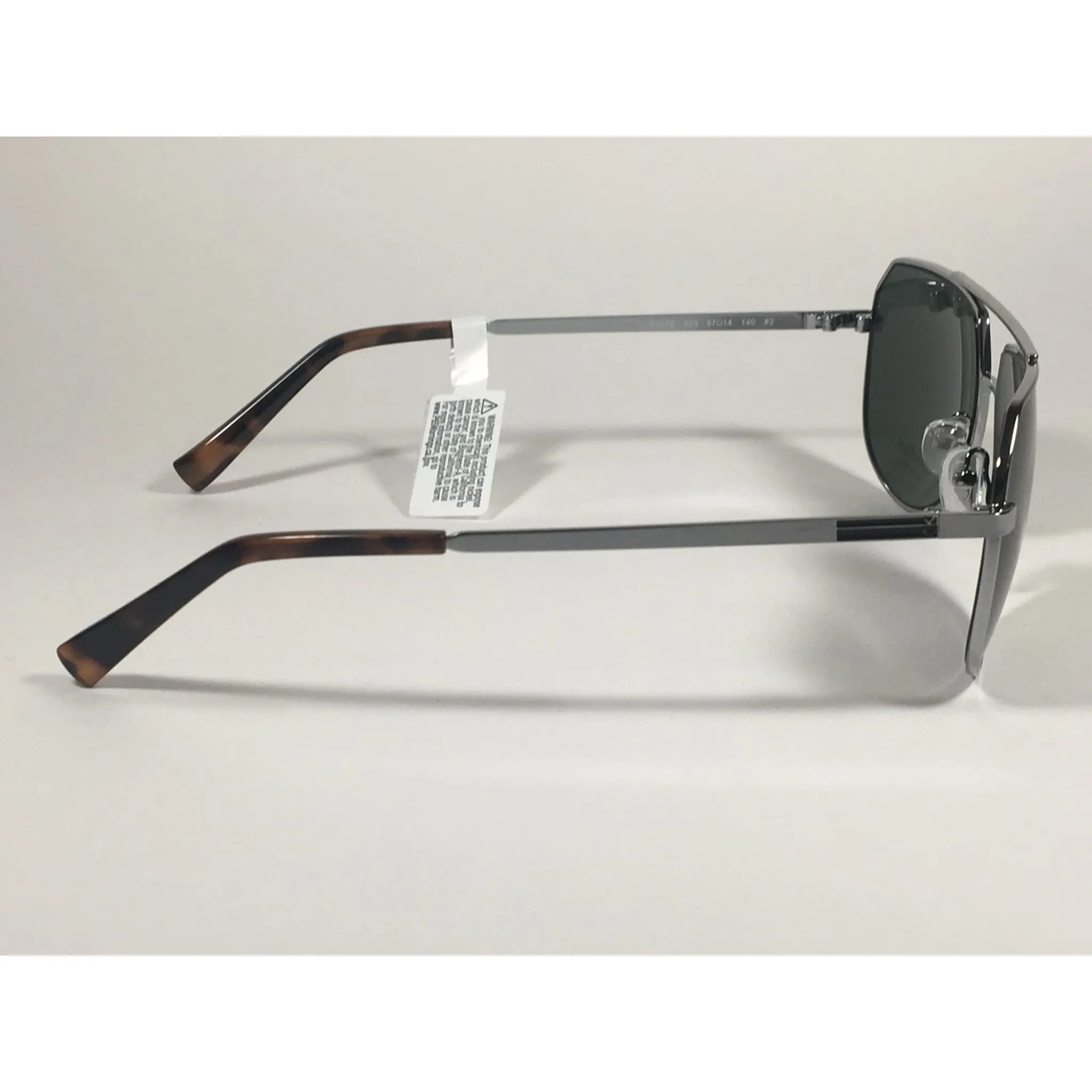 Calvin Klein R161S 033 Aviator Pilot Sunglasses Silver Gray Frame Green Lens