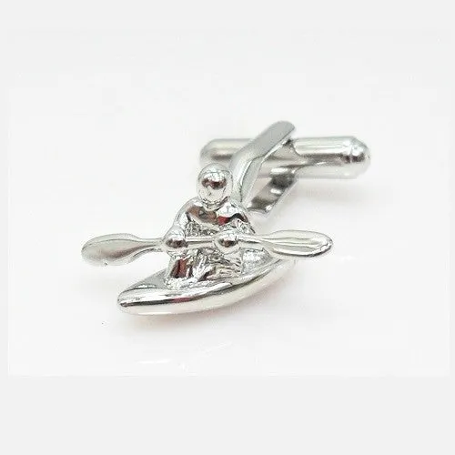 Canoe Kayak Paddle Boat Cufflinks