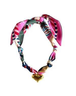Capri Scarf Necklace - Puffy Heart