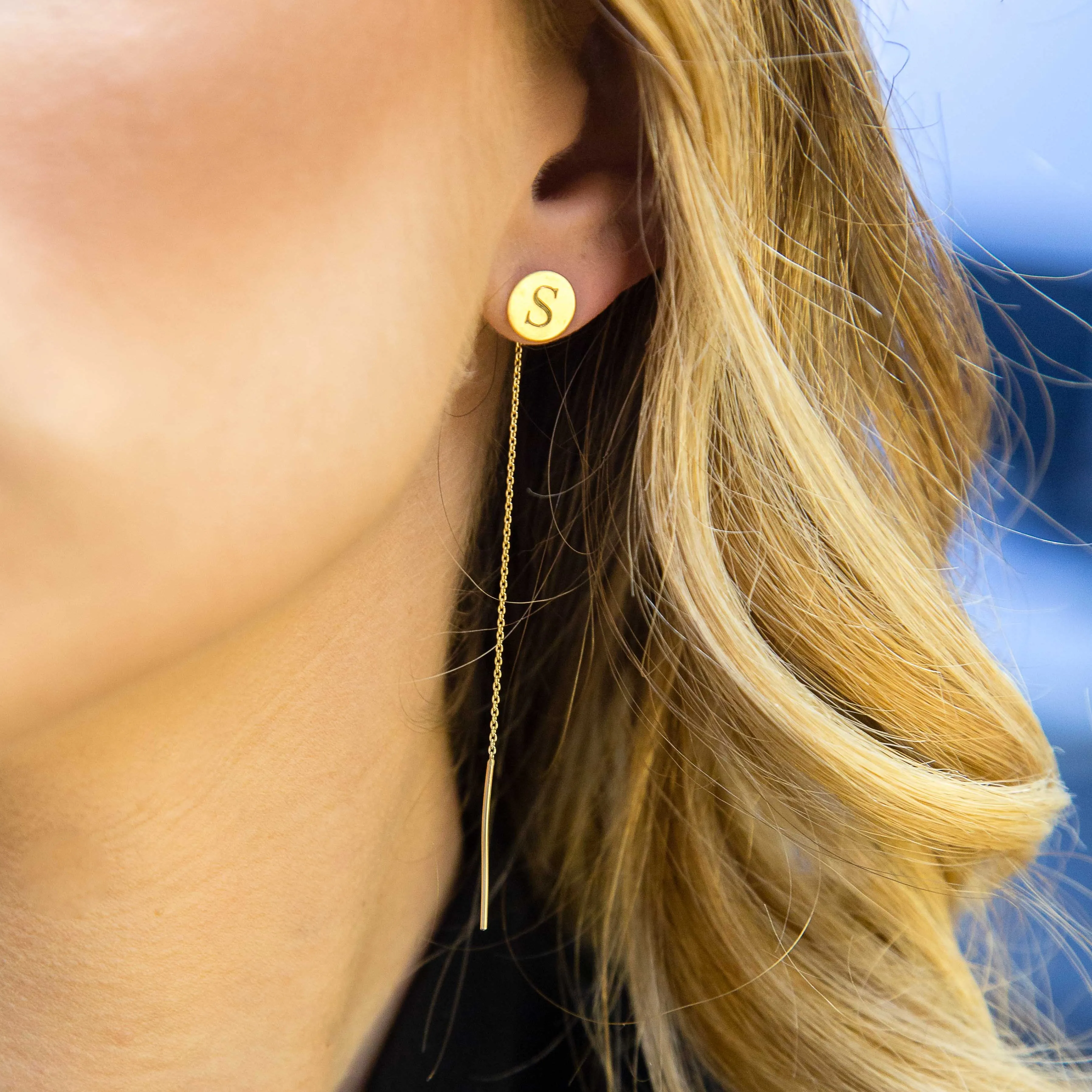 CARA ENGRAVED KARLA THREADED EARRINGS