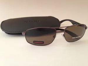 Carrera 6007/S Polarized Rectangle Sunglasses Wide Pilot Bronze / Gunmetal Brown