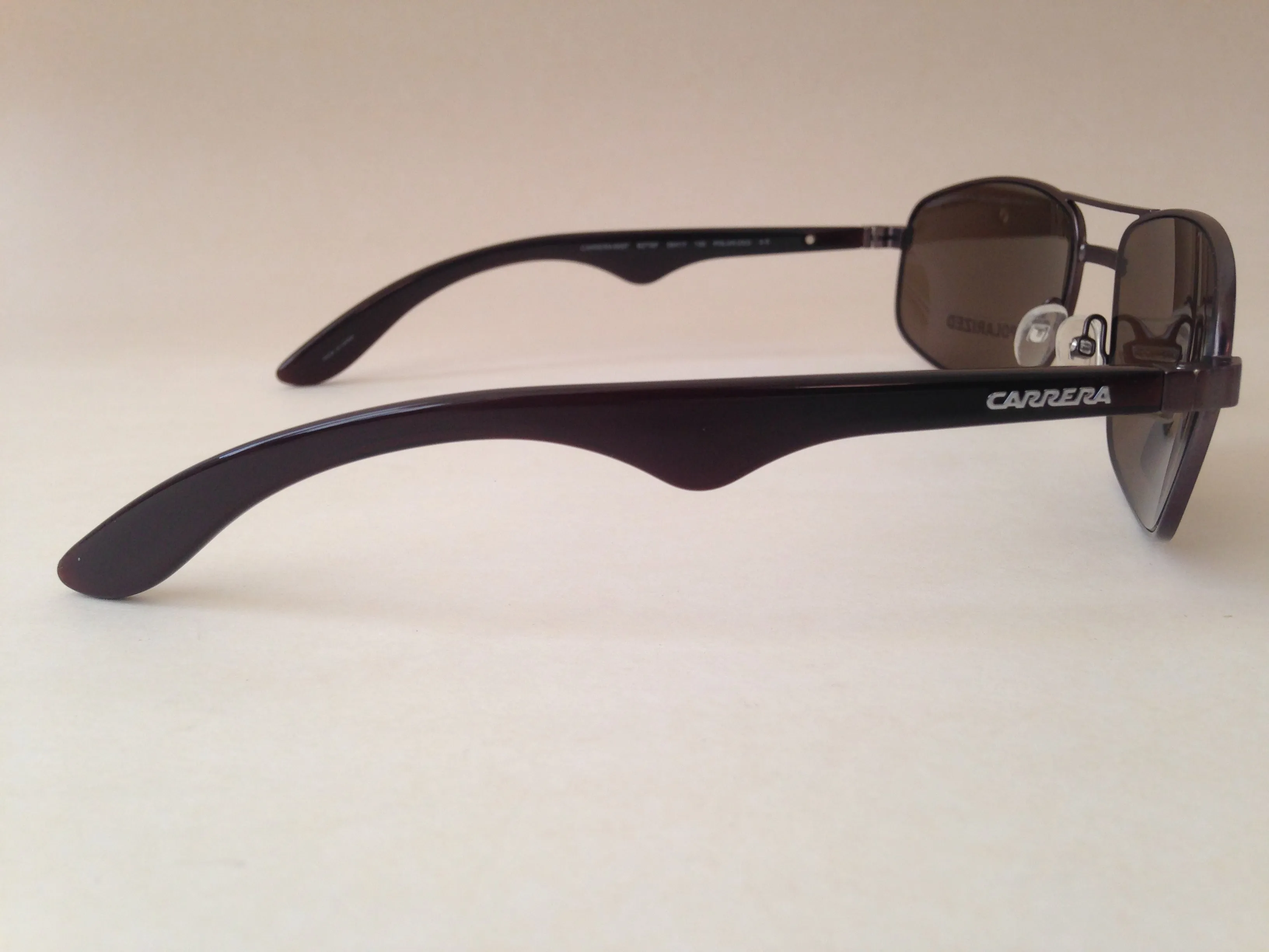 Carrera 6007/S Polarized Rectangle Sunglasses Wide Pilot Bronze / Gunmetal Brown