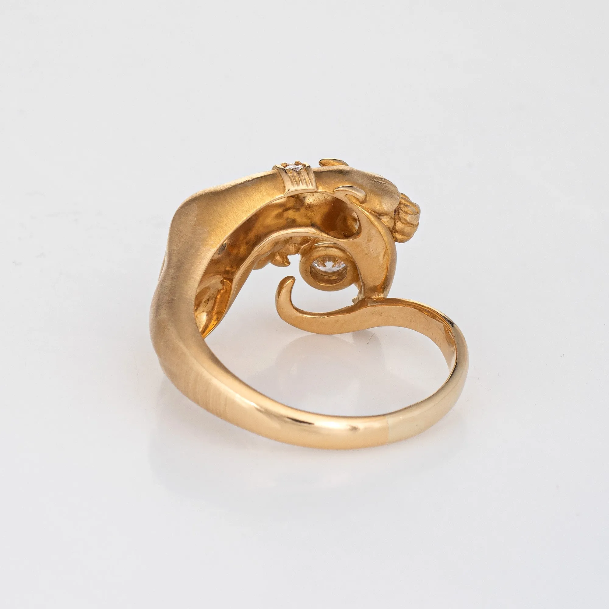 Carrera y Carrera Diamond Panther Ring Estate 18k Yellow Gold 10 Cat Jewelry