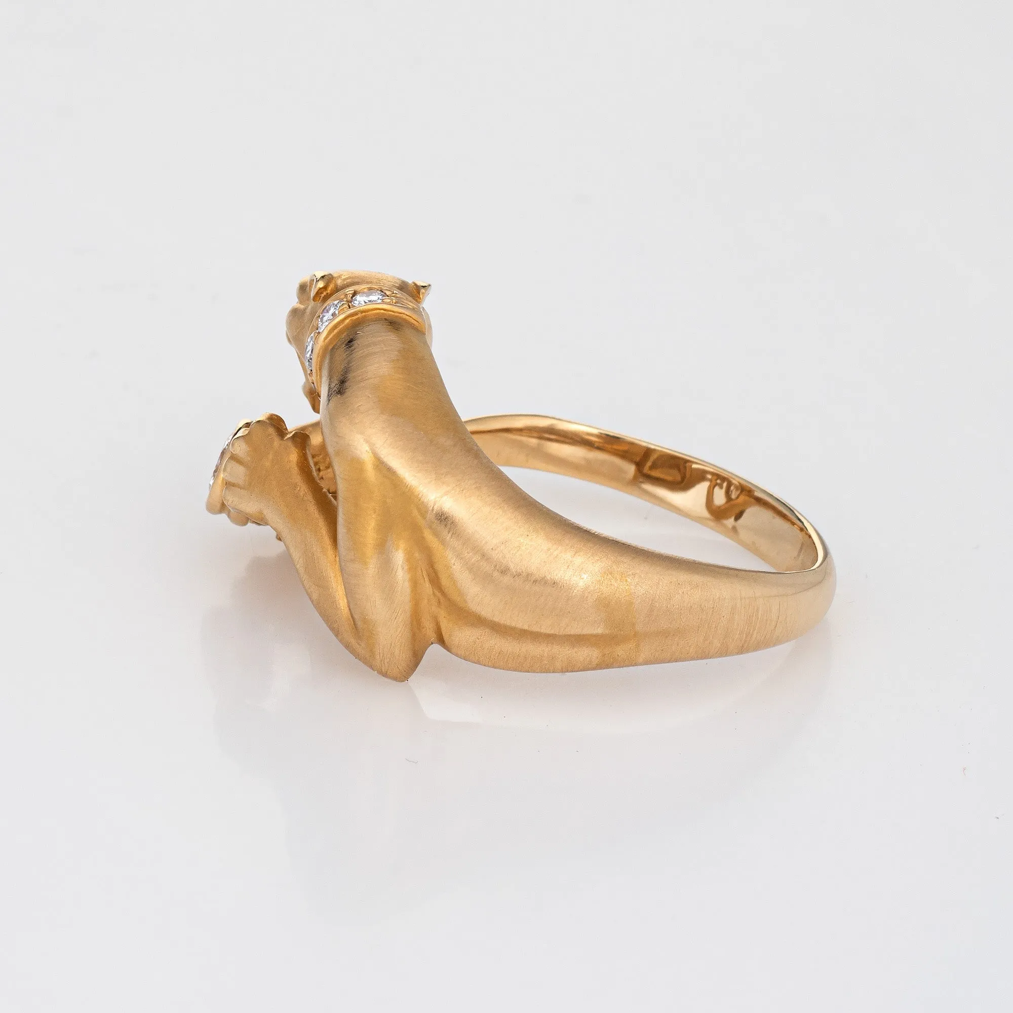 Carrera y Carrera Diamond Panther Ring Estate 18k Yellow Gold 10 Cat Jewelry