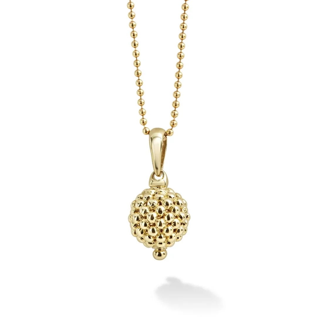 Caviar Gold 18K Gold Caviar Beaded Pendant Necklace