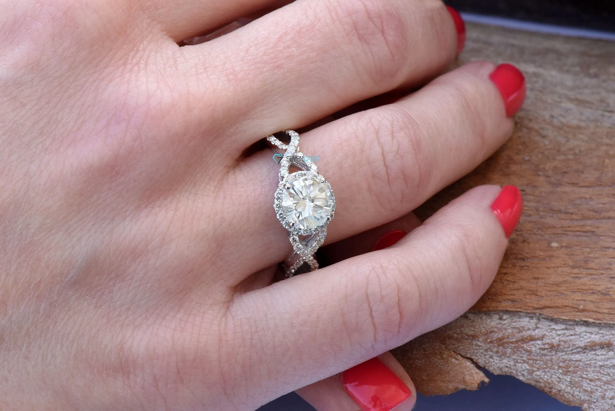 Celtic diamond engagement ring-Halo Engagement ring-Promised ring-Gold ring-Bridal ring-Infinity ring-Diamond engagement ring-Holiday SALE!!