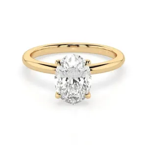 Certified 1.55Ct Oval cut Solitaire Lab Grown Diamond Engagement Ring in 14k White Gold