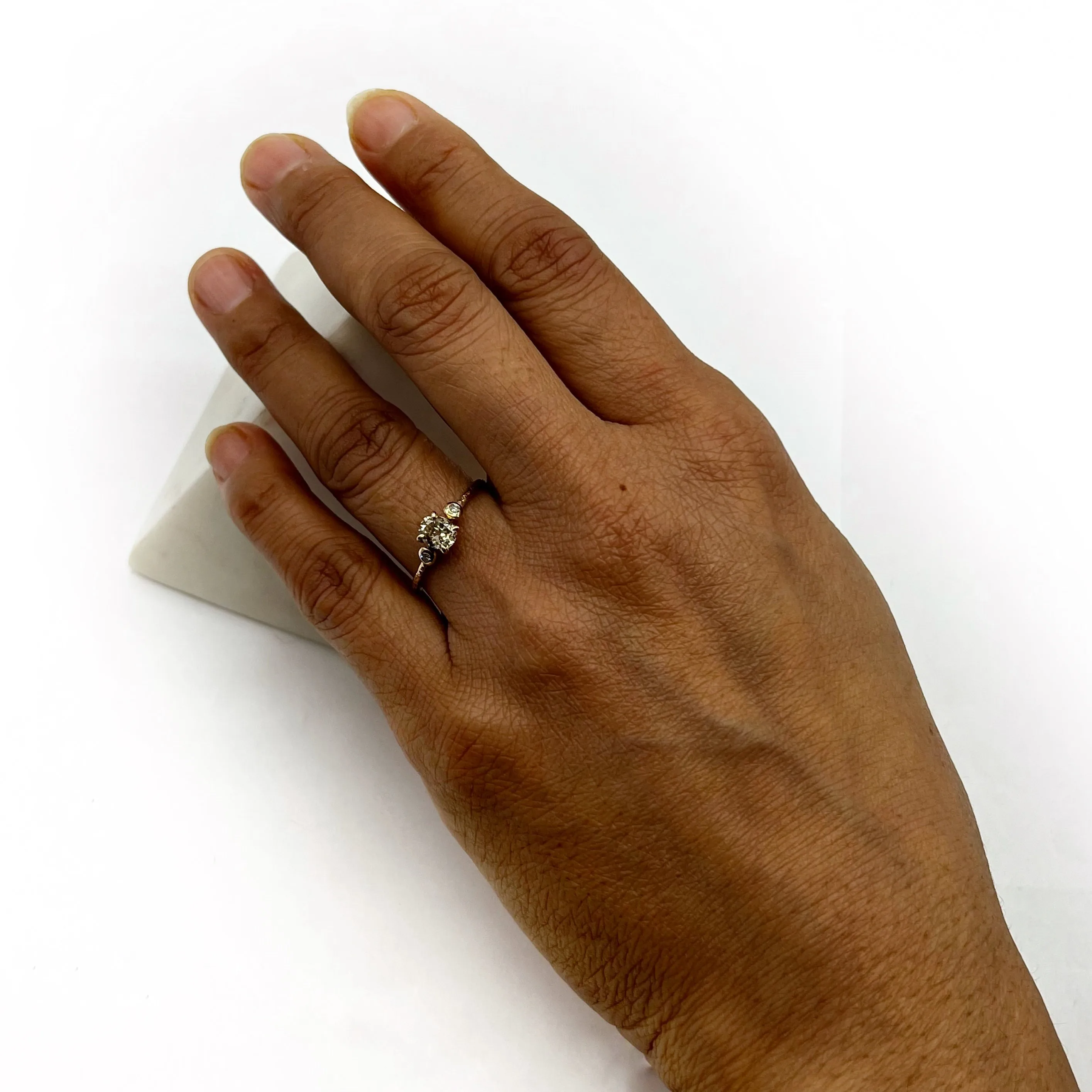 Champagne Oval Diamond Engagement  Ring