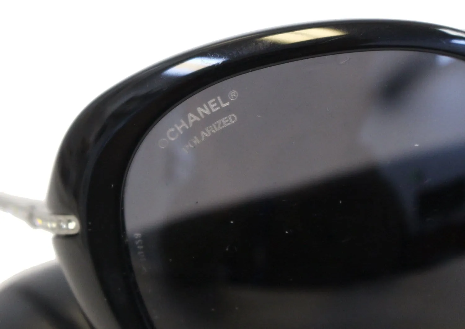 CHANEL Acetate Crystal CC Black Polarized Sunglasses 5293-B