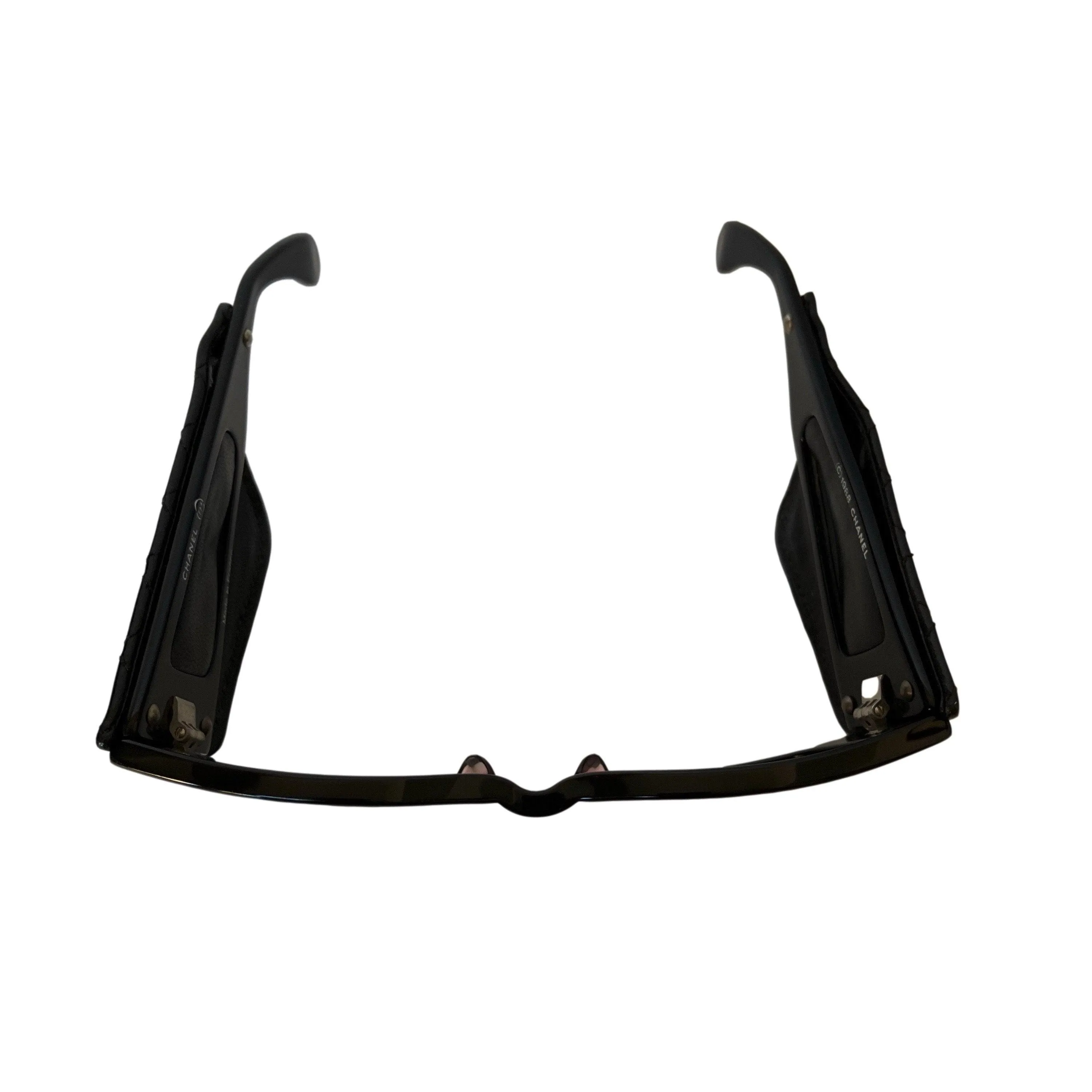 Chanel Black Quilted Leather Sunglasses