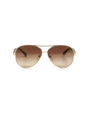 Chanel Gold & Brown 4195-Q Aviator Sunglasses