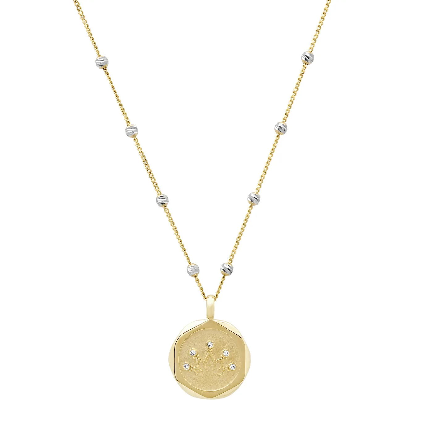 Charmology Lotus 14K Gold & Diamond Medallion