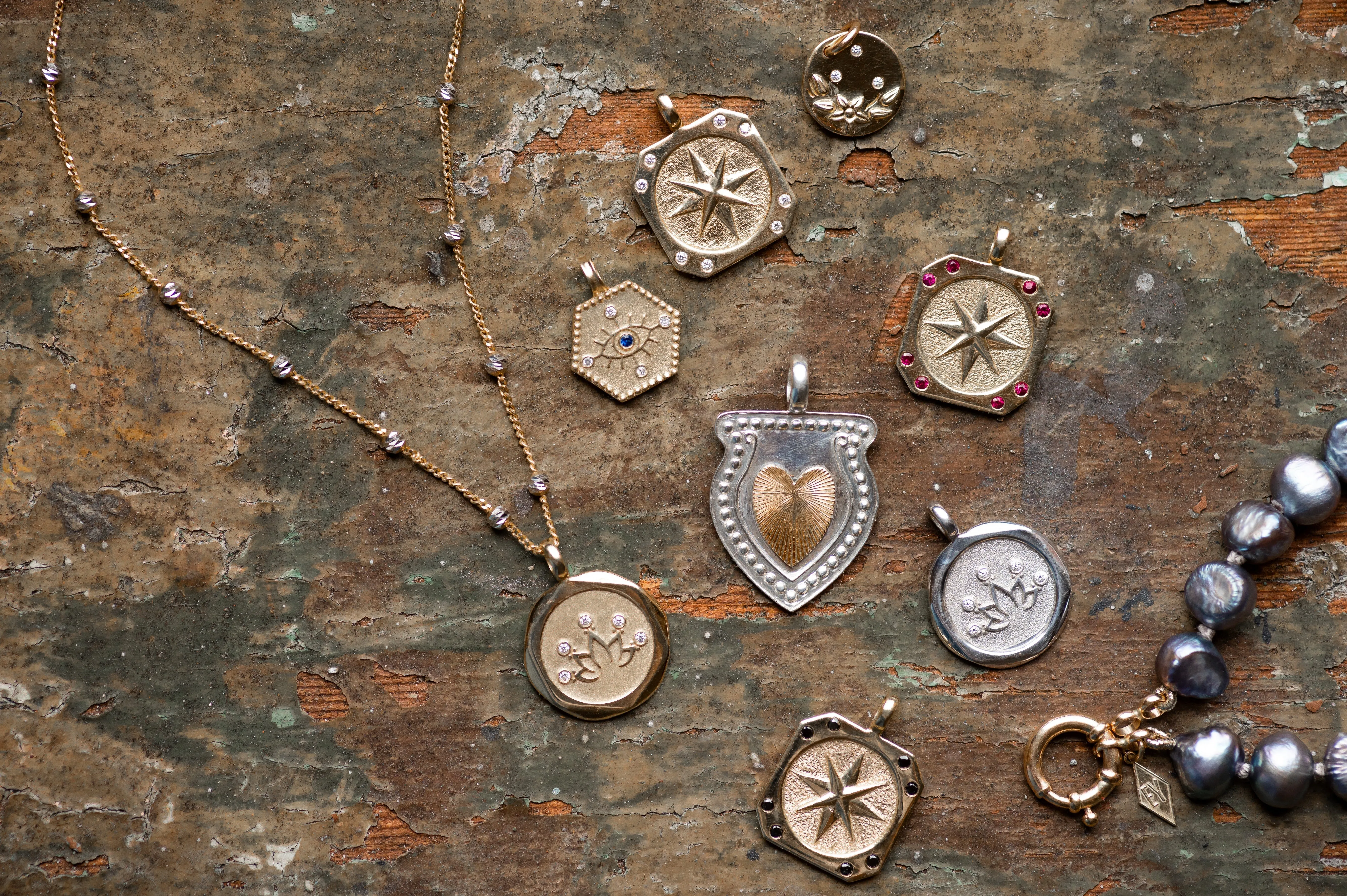 Charmology Lotus Diamond & Sterling Silver Medallion