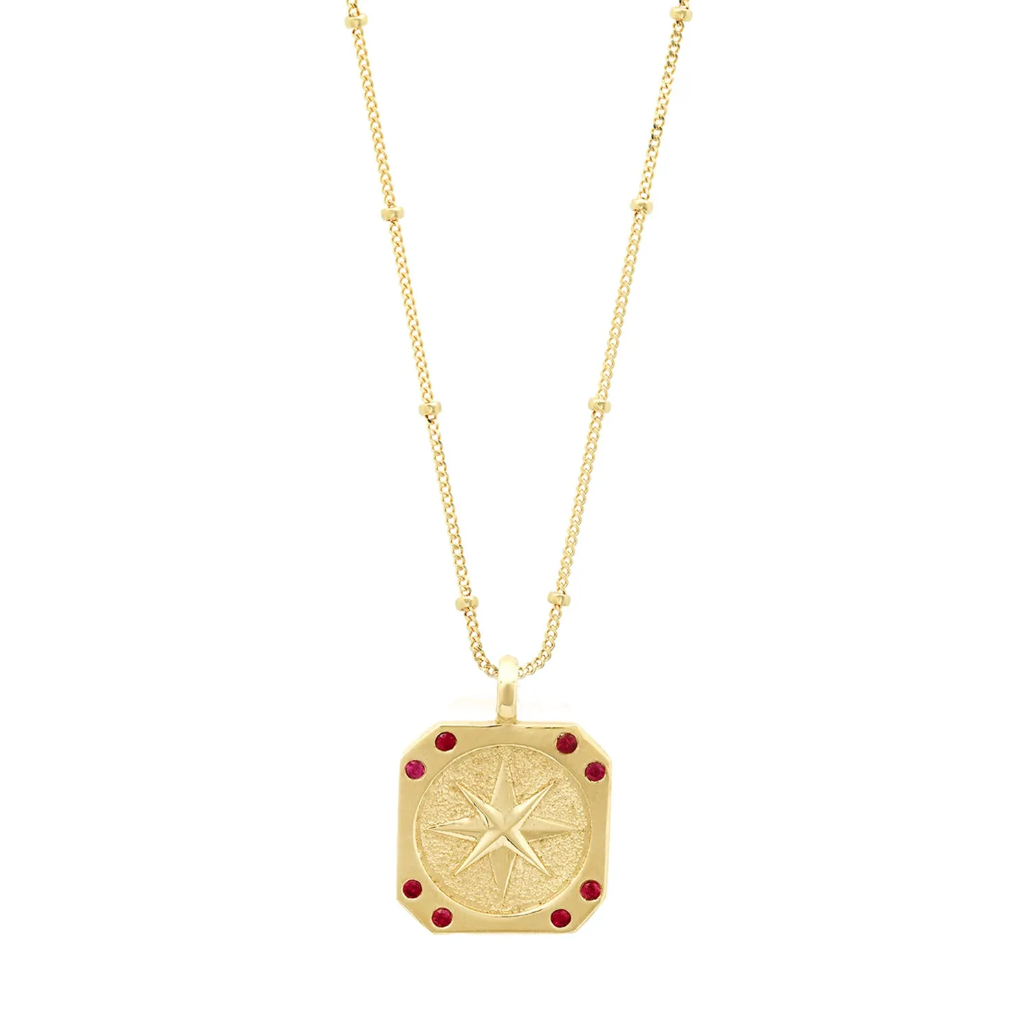 Charmology Ruby Compass 14k Gold Medallion