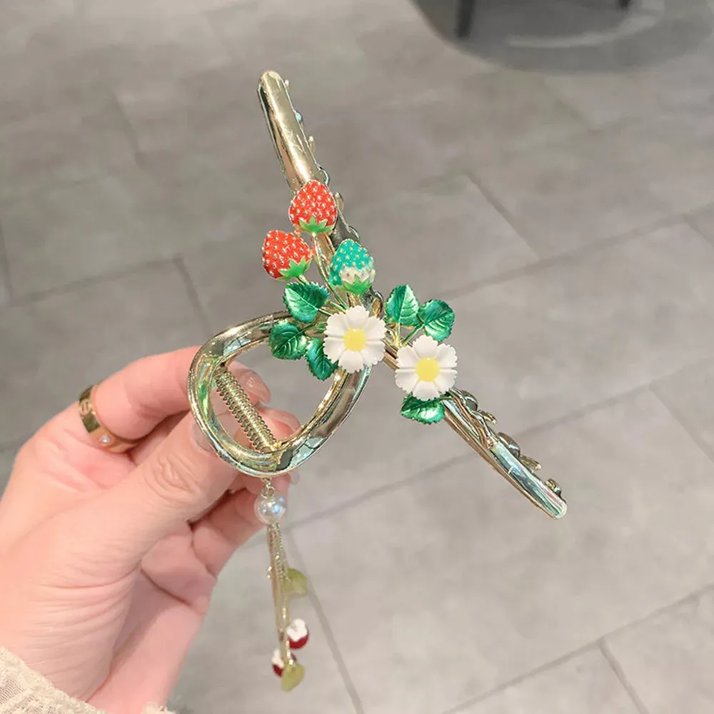 Chic Tassel Butterfly Pearl Clip