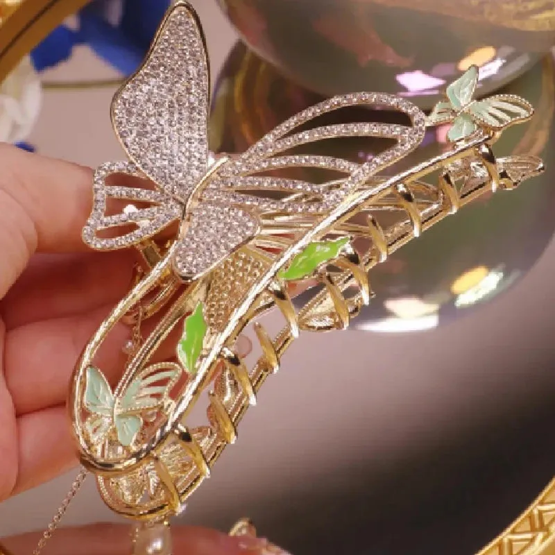Chic Tassel Butterfly Pearl Clip
