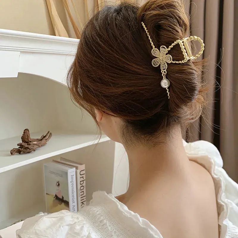 Chic Tassel Butterfly Pearl Clip
