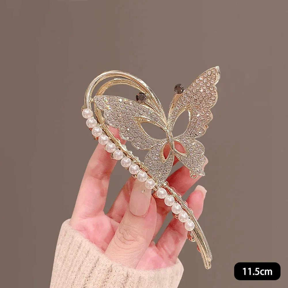 Chic Tassel Butterfly Pearl Clip