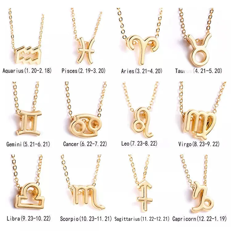 Children's Necklaces:  Steel with Gold IP Birthday Gift Zodiac Necklaces - Taurus