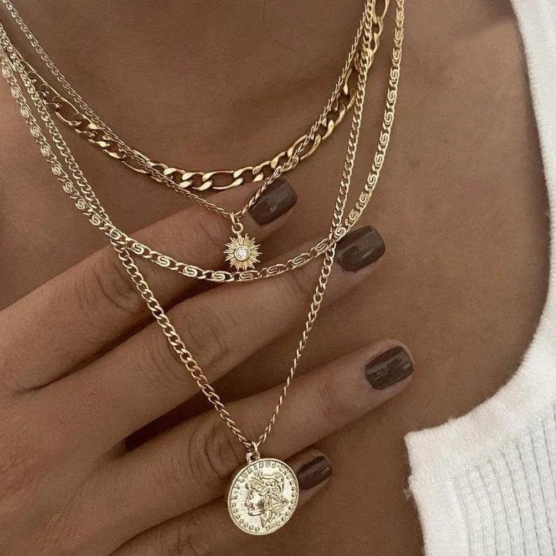 Chunky Layered Charm Necklace
