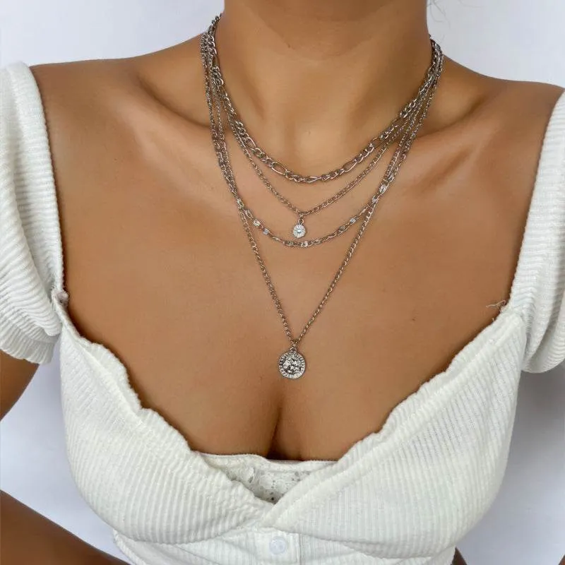 Chunky Layered Charm Necklace