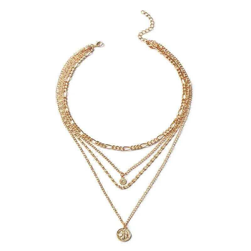 Chunky Layered Charm Necklace