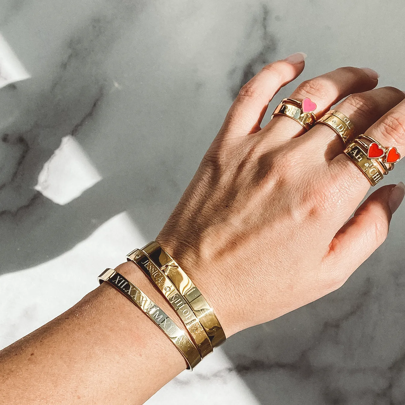 CIELA DIAMOND-DUO INITIAL RING BAND