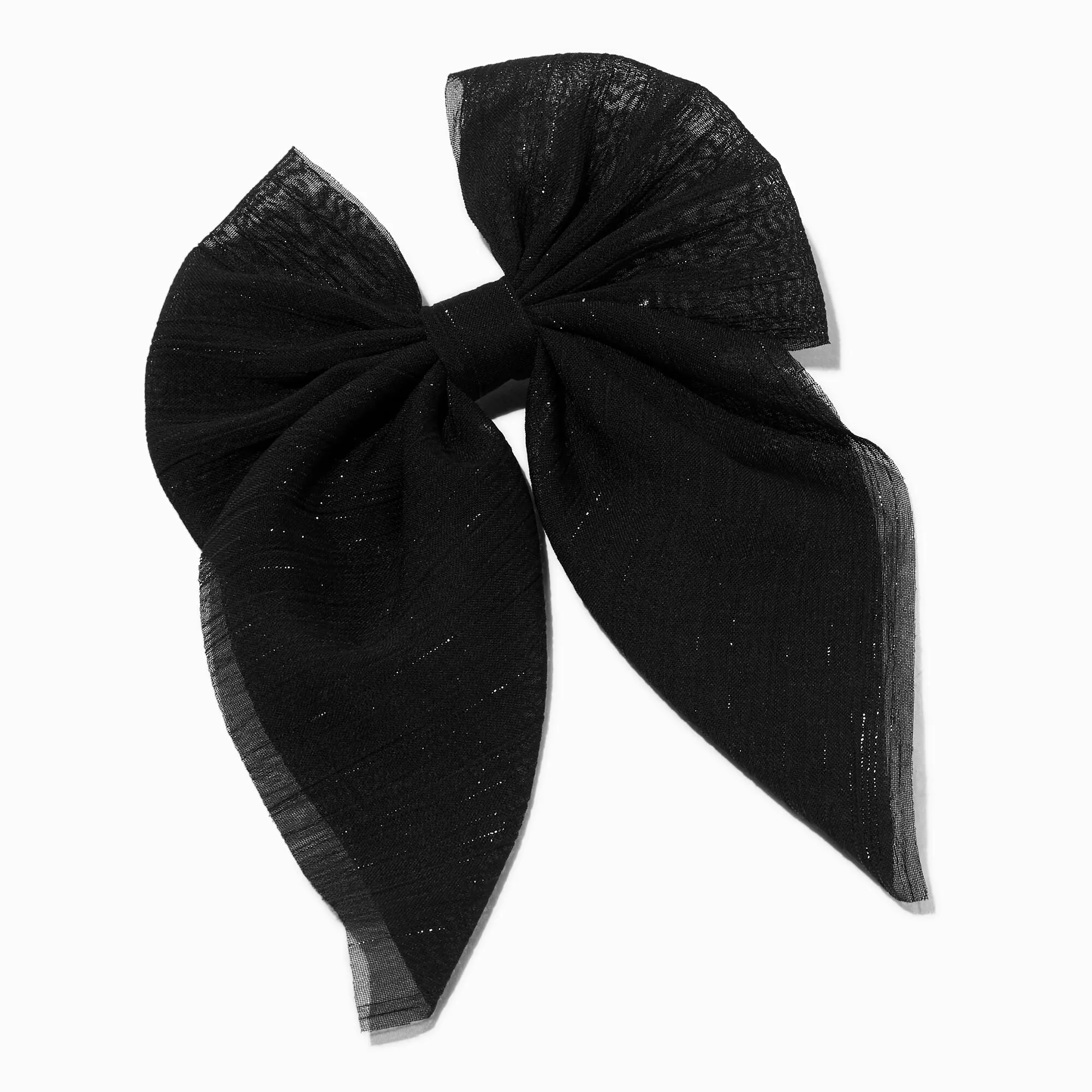 Claire's Club Black Chiffon Bow Barrette Hair Clip