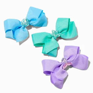 Claire's Club Mermaid Loopy Hair Bow Clips - 3 Pack