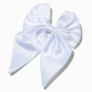 Claire's Club White Satin Bow Barrette Hair Clip