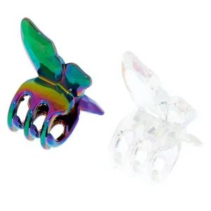 Claire's Small Iridescent Butterfly Hair Claws - 2 Pack