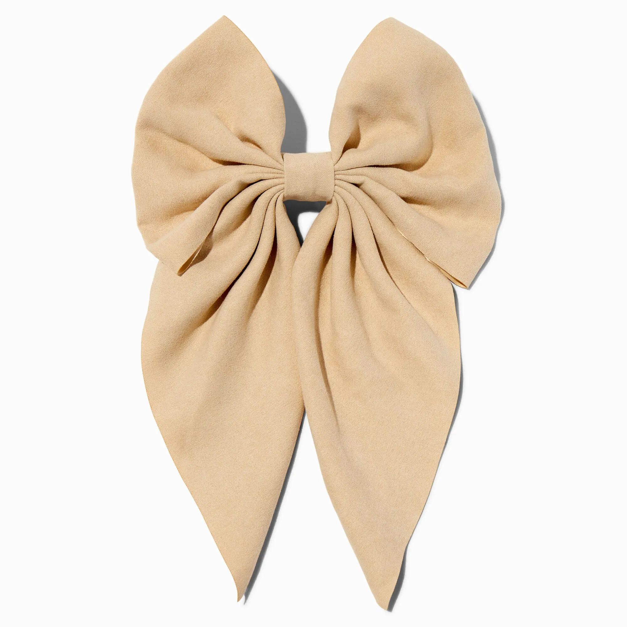 Claire's Suede Hair Bow Clip | Ivory