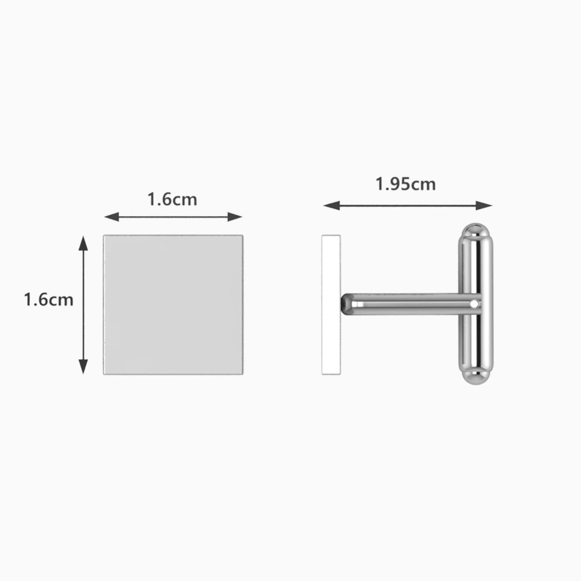 Classic Square Sterling Silver Cufflinks By Krysaliis