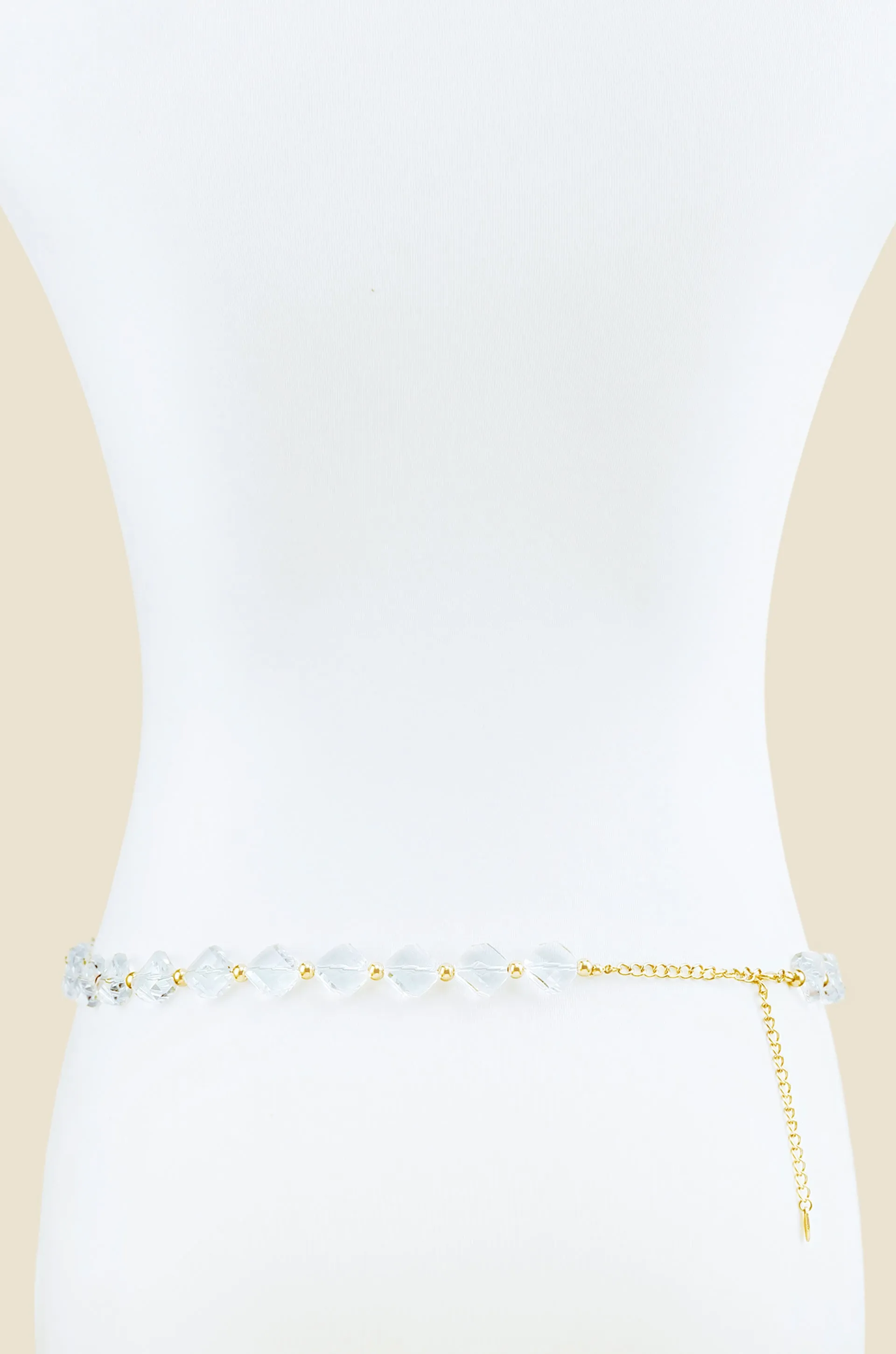 Clear Acrylic Diamond Shape Beaded Belt
