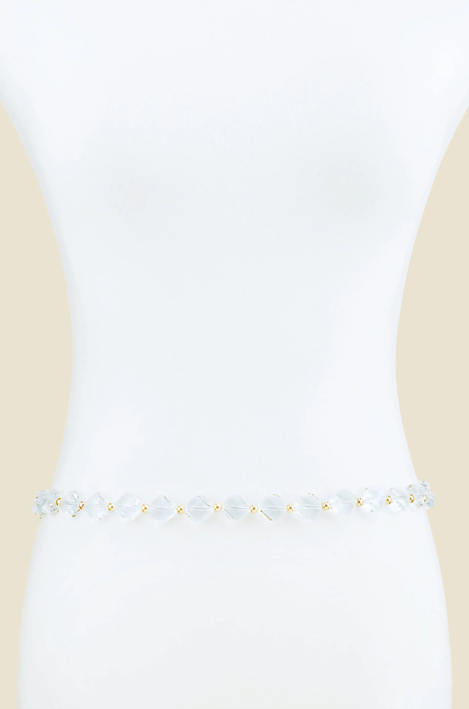 Clear Acrylic Diamond Shape Beaded Belt