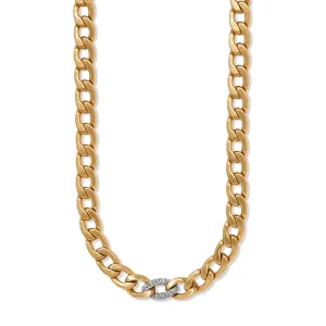 Cleo Pave Link Necklace/Gold