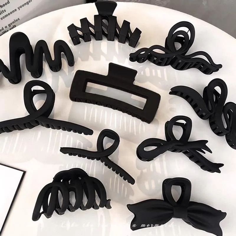 Combo of 10 Hair Claw Clips- black