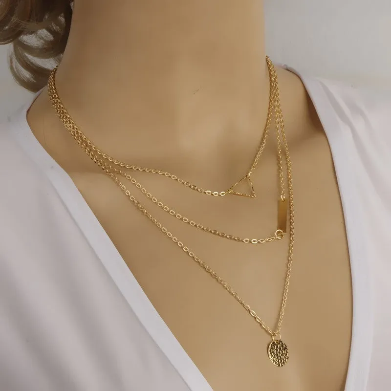 Combo of 2 Gold Plated Layered Necklace