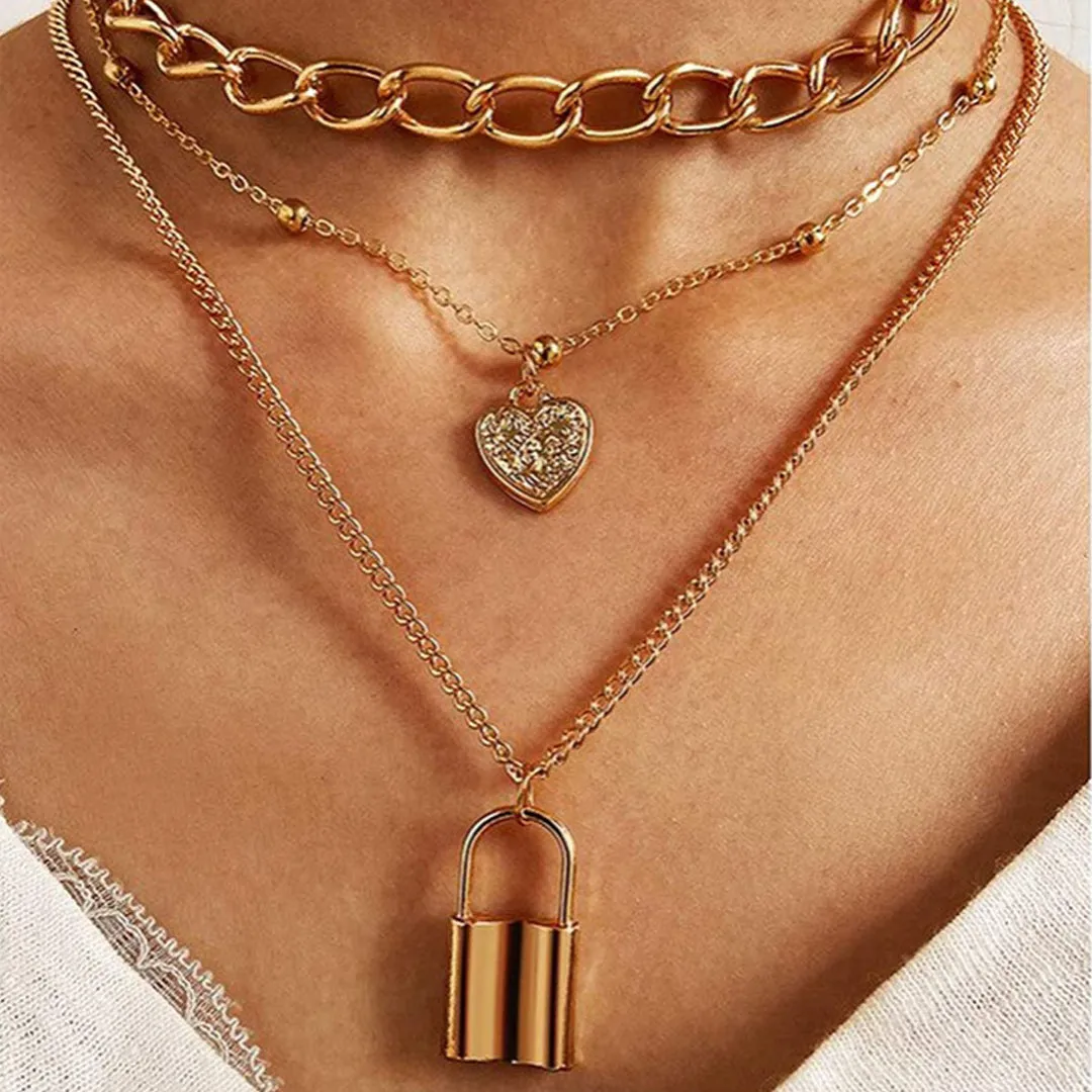 Combo of 2 Gold Plated Layered Pendant
