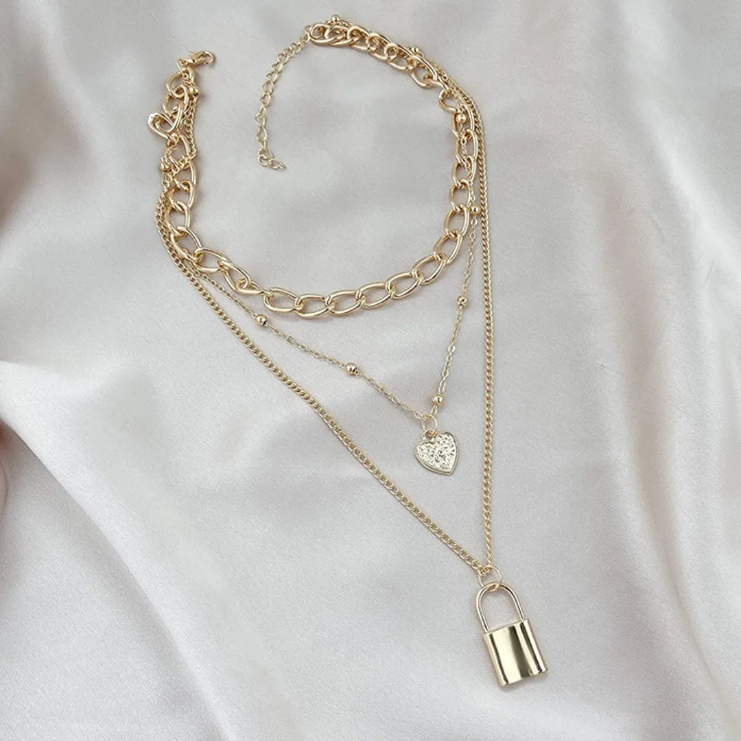 Combo of 2 Gold Plated Layered Pendant