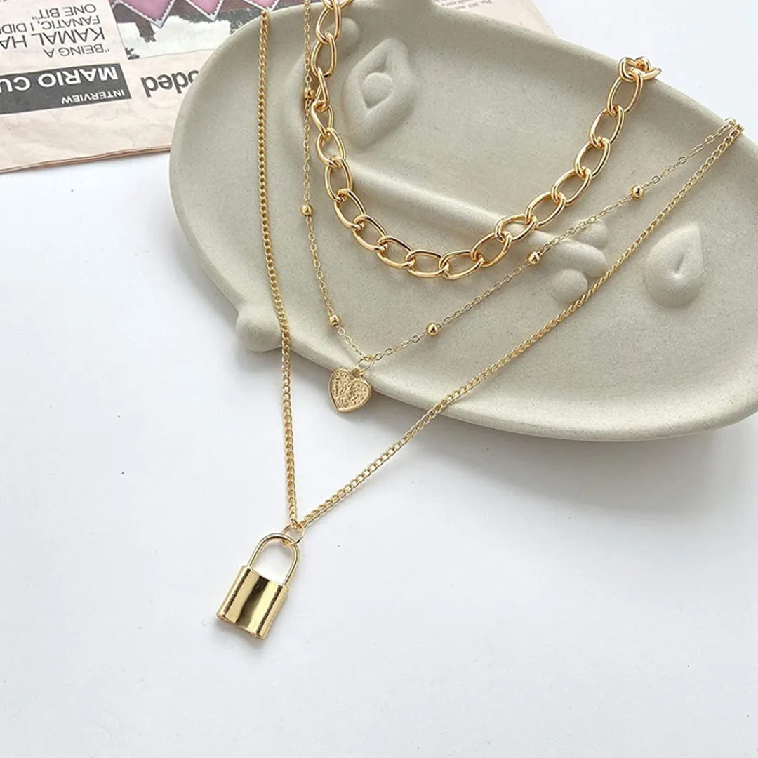 Combo of 2 Gold Plated Layered Pendant