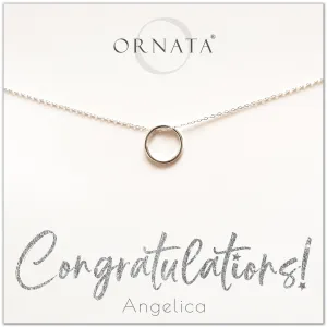 Congratulations Necklace Sterling Silver - Personalized