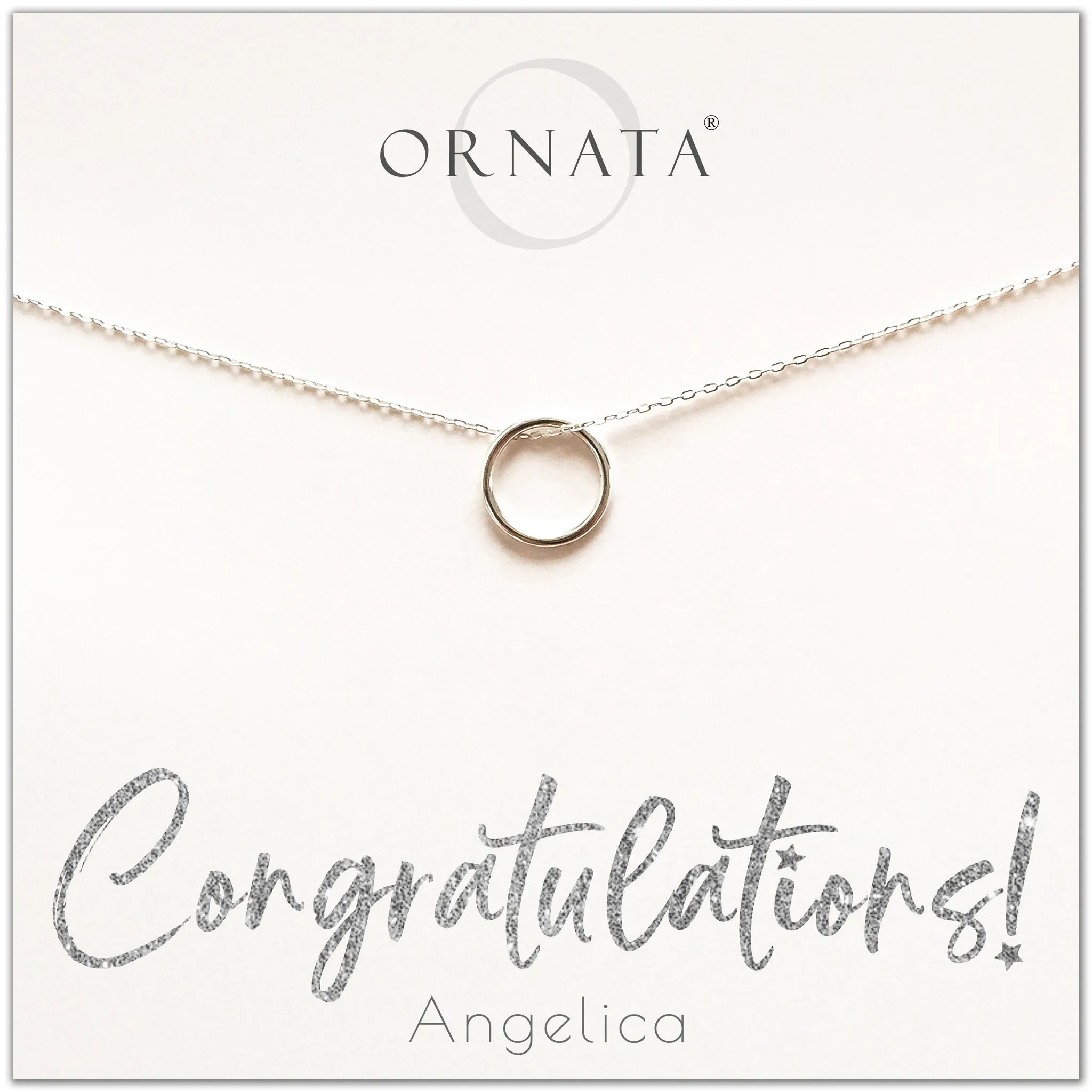 Congratulations Necklace Sterling Silver - Personalized